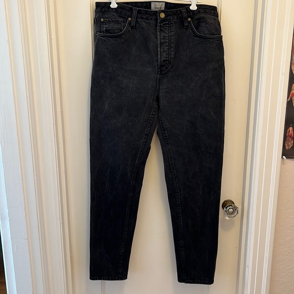 Sezane High-Rise Jeans in Washed Black